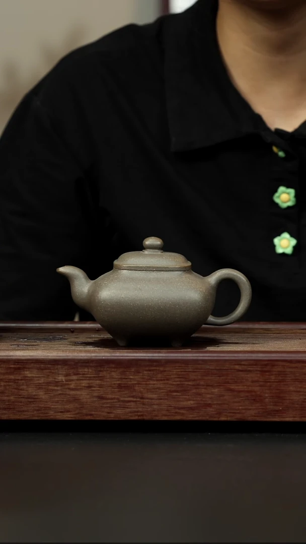紫砂茶壶青灰泥 四方传炉