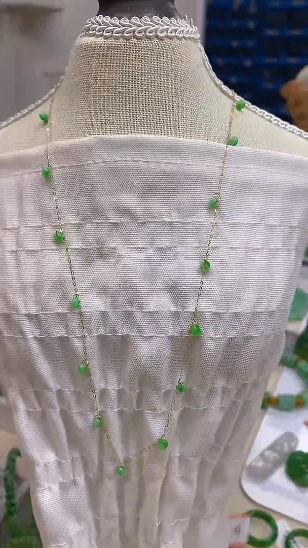 颈饰18K金镶嵌翡翠新号开播 全场乱卖