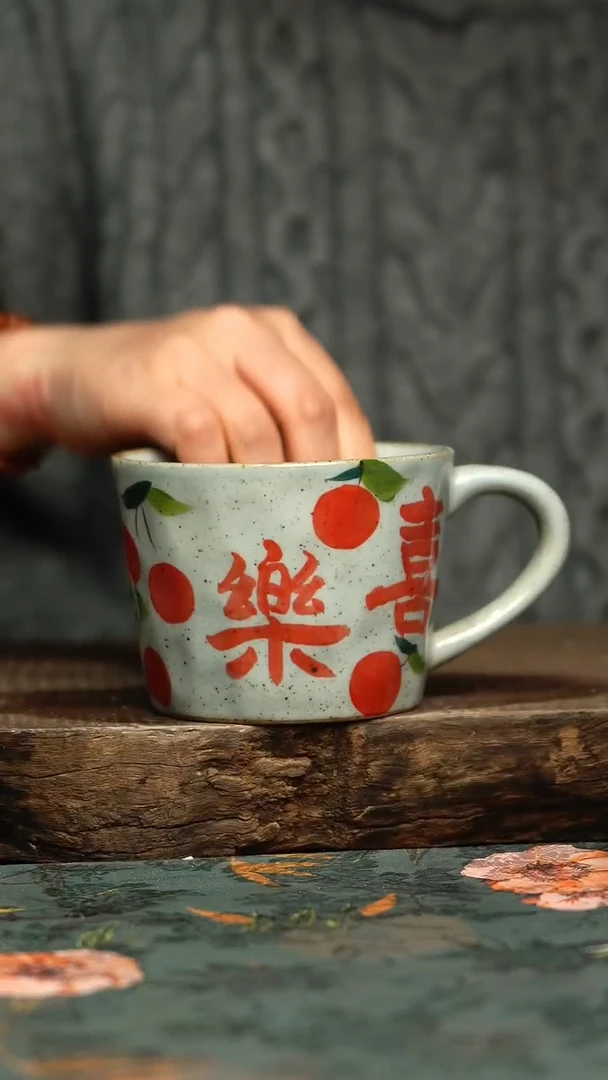 【闪购商品】杯杯釉下彩手工手绘同款陶器