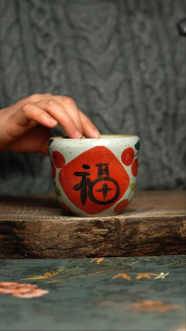 【闪购商品】杯釉下彩手工手绘同款陶器