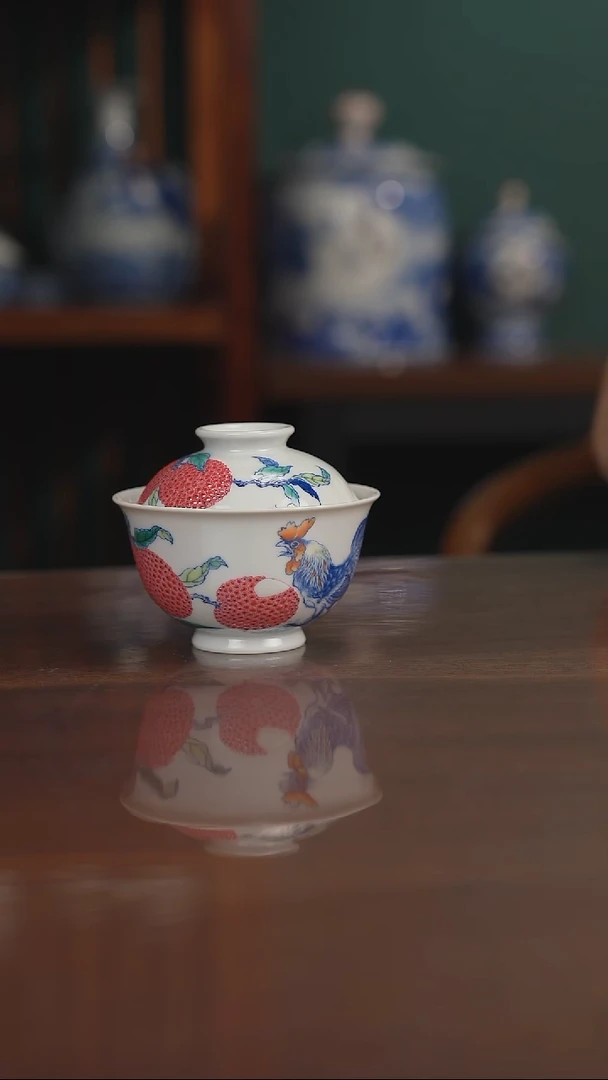 空山明月 新斗彩 大吉大利