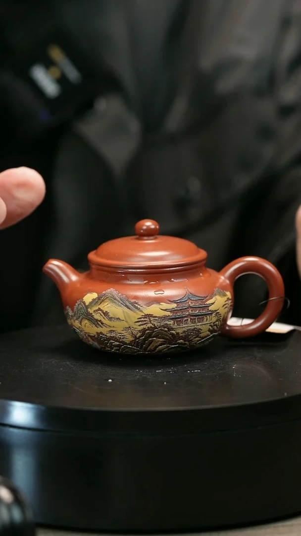 茶壶紫砂利*H2204赵翠红彩绘仿古