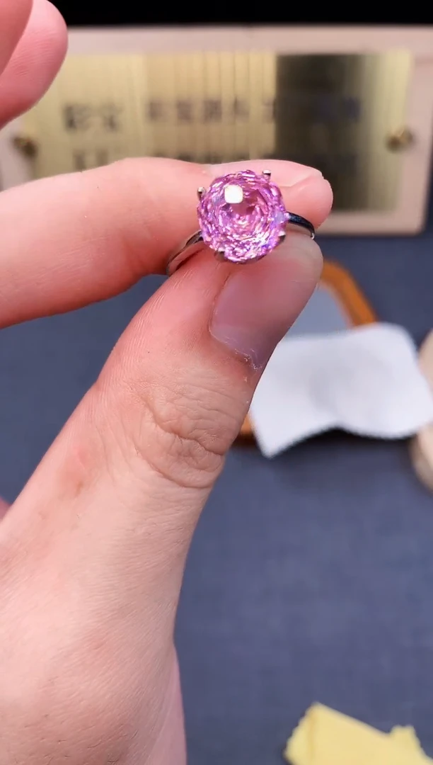 芙蓉石戒指银S925镶嵌.........