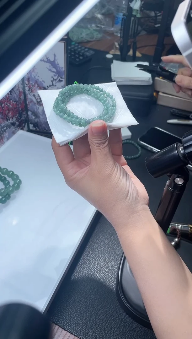 翡翠未镶嵌套链项链