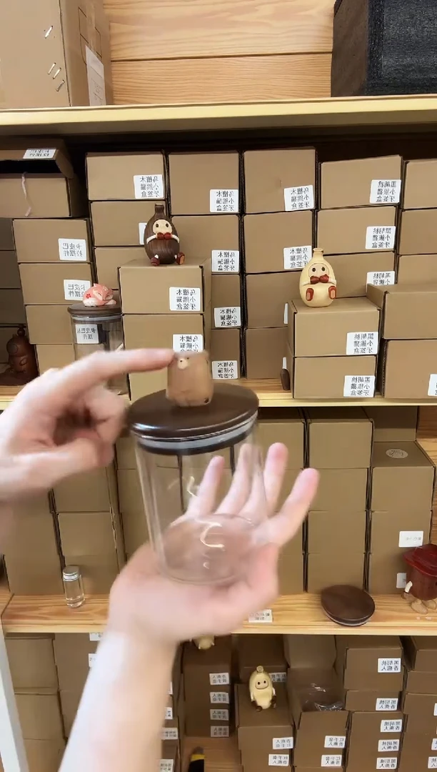 木棕熊小号玻璃咖啡罐