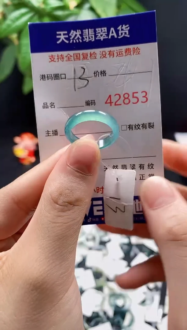 翡翠戒指未镶嵌天然翡翠戒圈2853