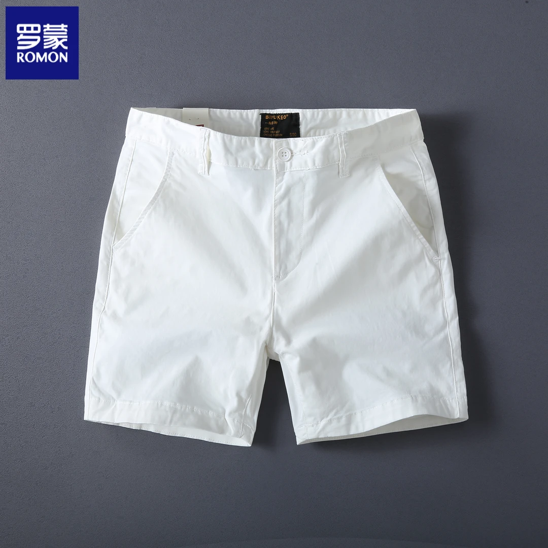 罗蒙男士休闲四分裤男夏季潮流修身直筒外穿短裤运动工装三分裤子