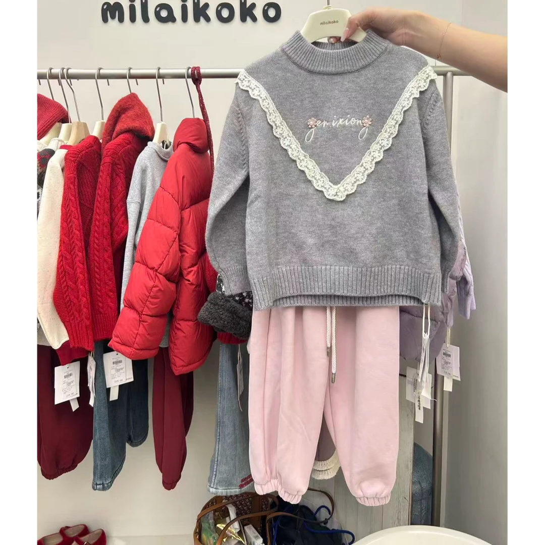 特*milaikoko•25冬~束脚加绒卫裤258548粉色19-10