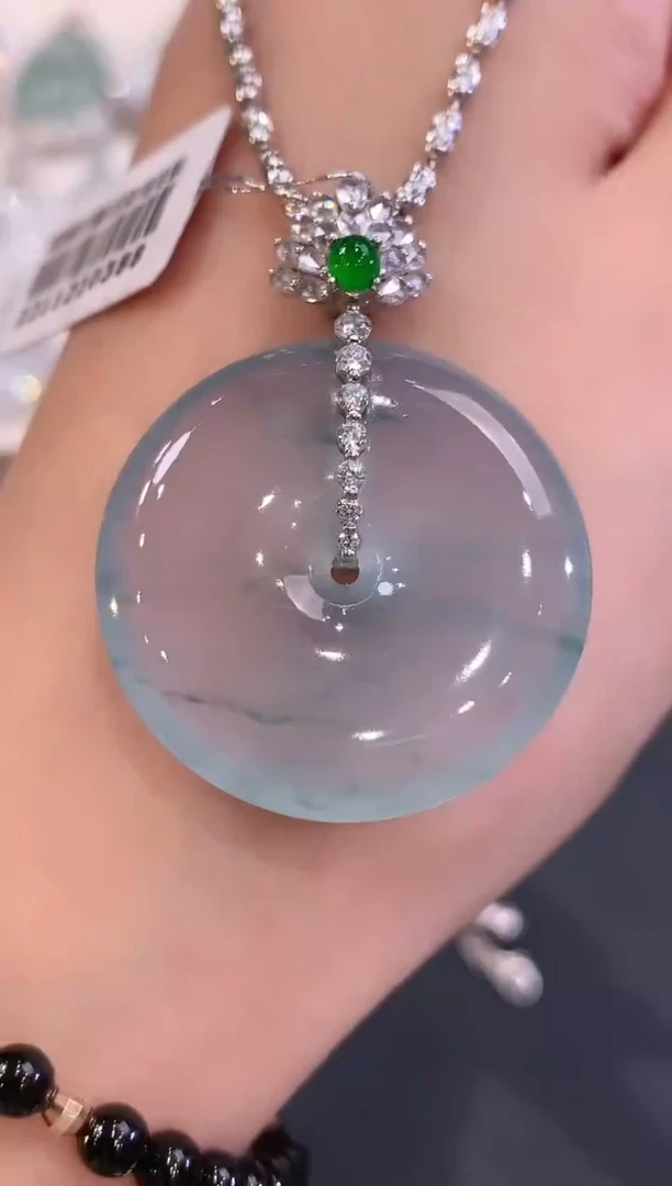 吊坠(不含链)18K金镶嵌翡翠q78