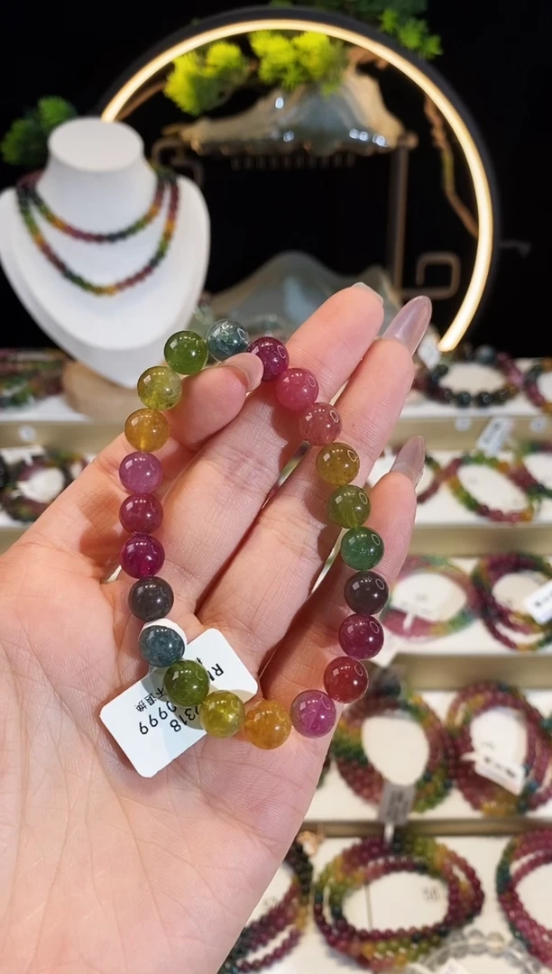 【闪购商品】碧玺手串未镶嵌G2318素圈颜色微差