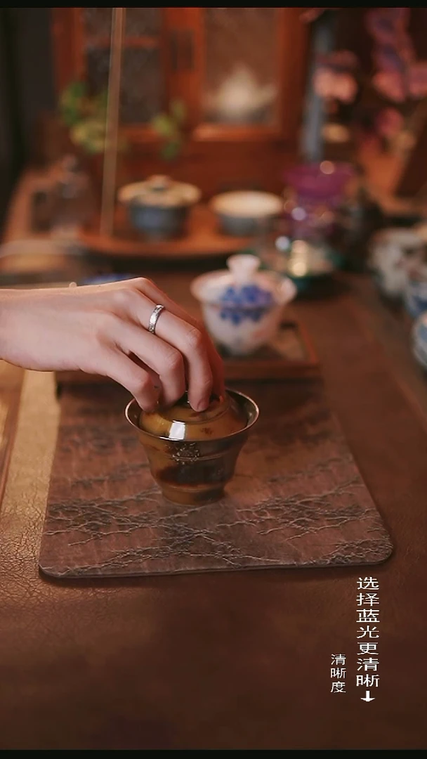 洞尚造物木手游竹节盖碗