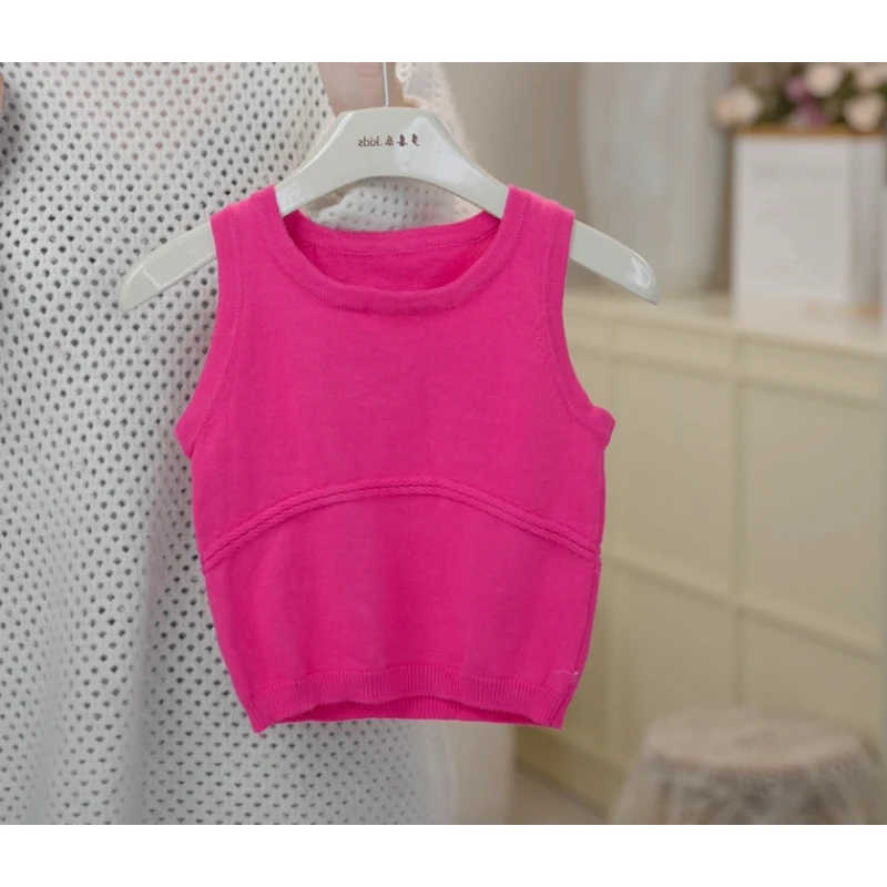 【夏款清仓no退no还】女童韩版纯色背心无袖百搭时尚洋气60302