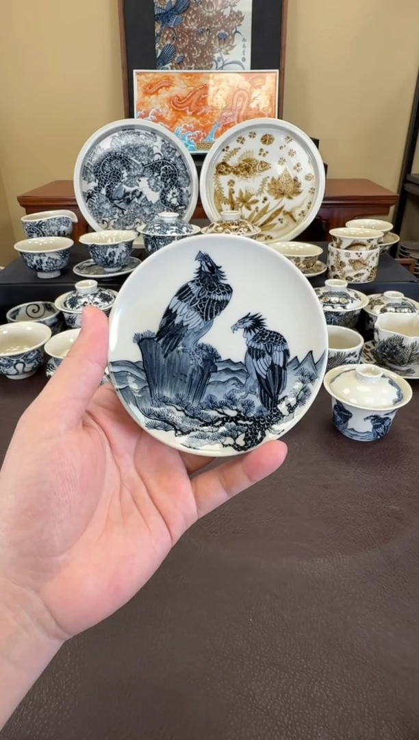 二号釉苦禅的鹰杯垫