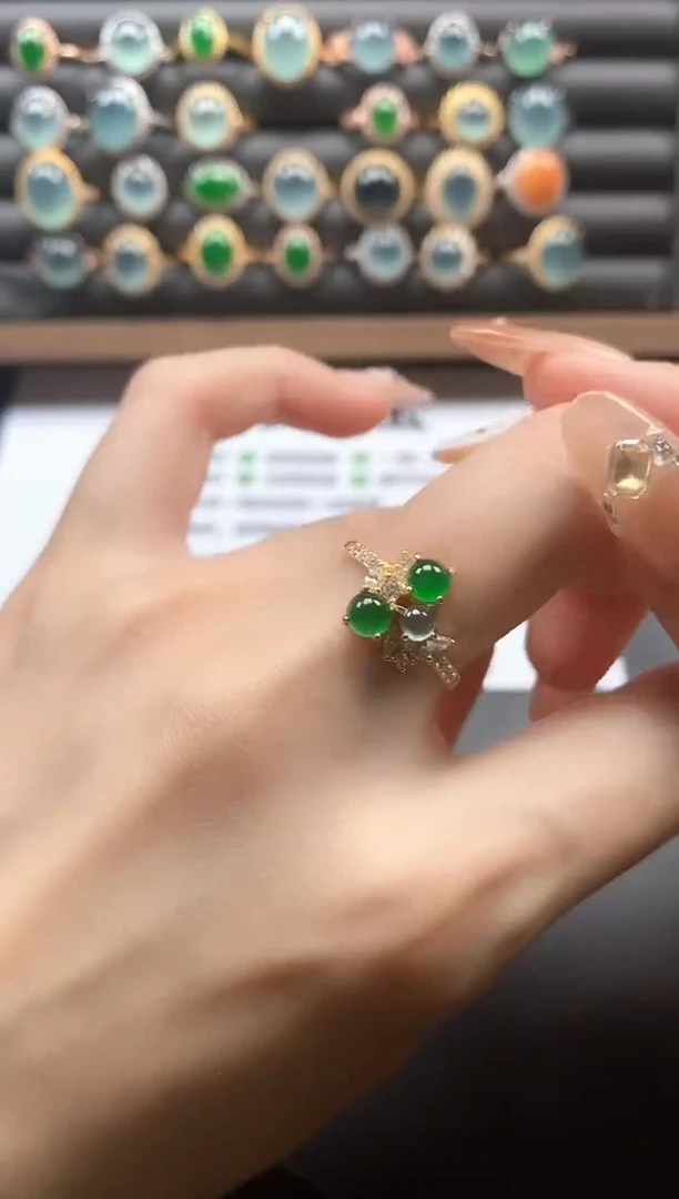 银S925镶嵌戒指翡翠51511