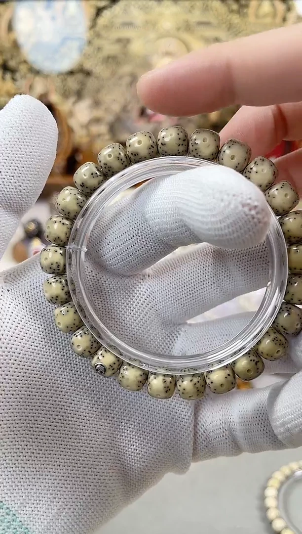 手串星月菩提9*8月带大留白 玉化料 银标级 一物一图！