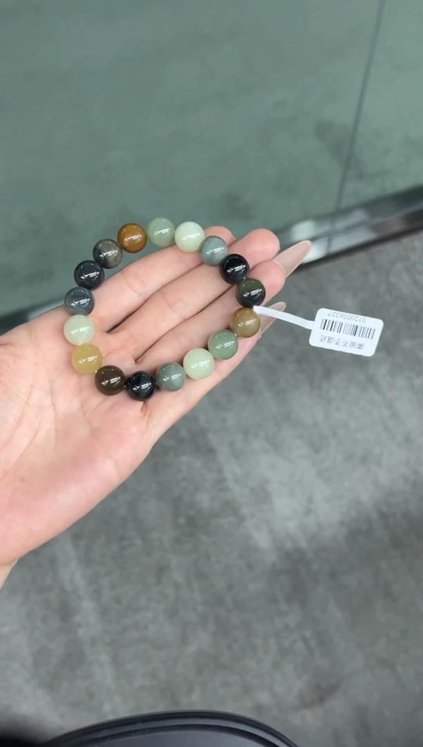 未镶嵌手串和田玉若羌微色差卡12J