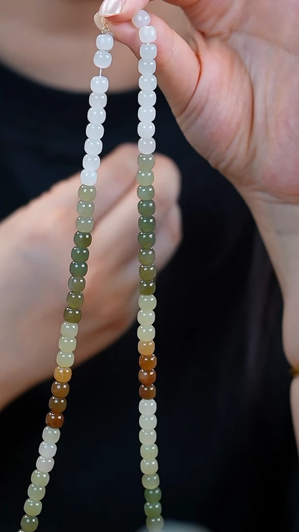 和田玉18K金镶嵌颈饰【满堂彩】项链