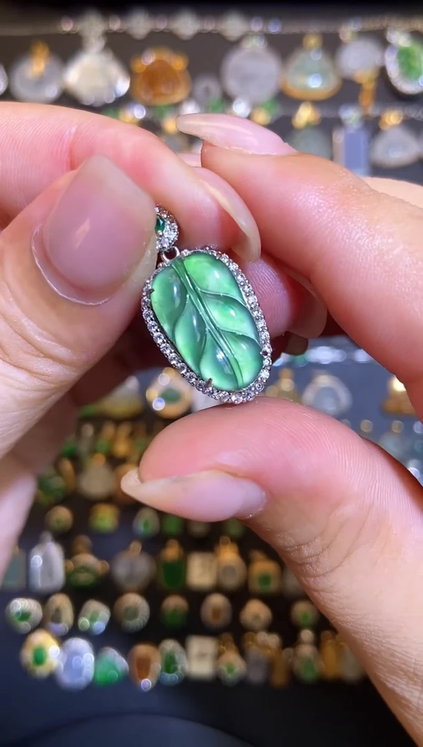 翡翠银S925镶嵌吊坠(不含链)1