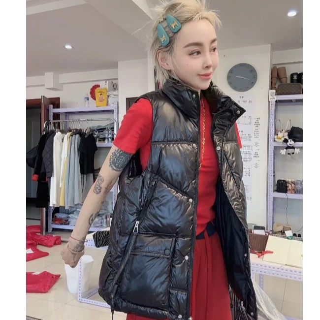 流行款 7006-黑色大拉链兜马甲（男女同款）建议卡码拍大