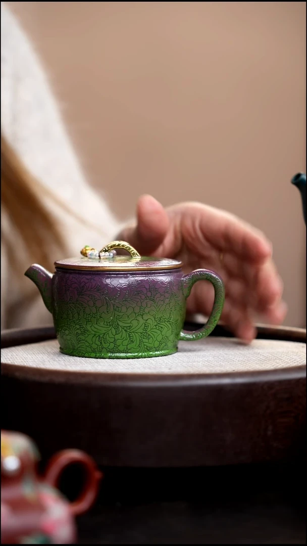 茶壶紫砂云雾天青扒花汉瓦