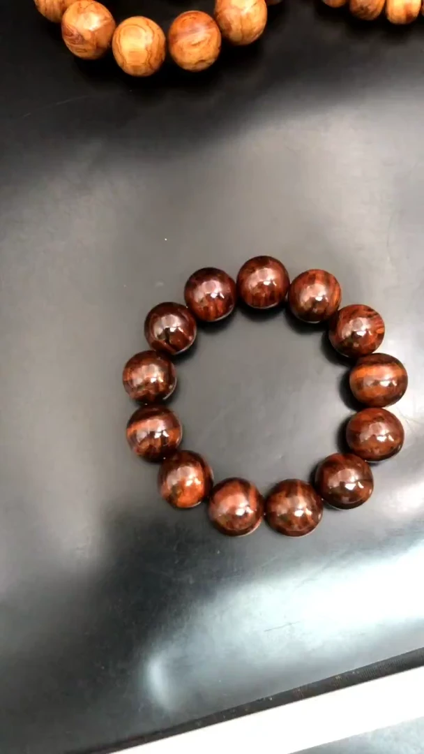 手串/手链黄花梨/降香黄檀海黄野生紫油梨1.8虎皮纹精串