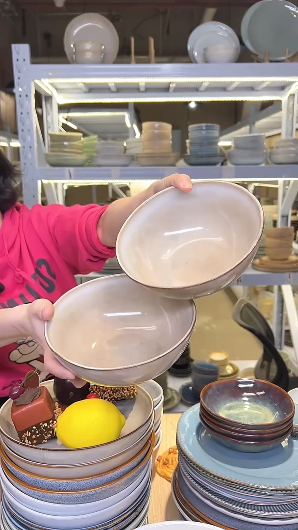 瓷16外贸尾货高温釉下彩陶瓷餐具默认微瑕