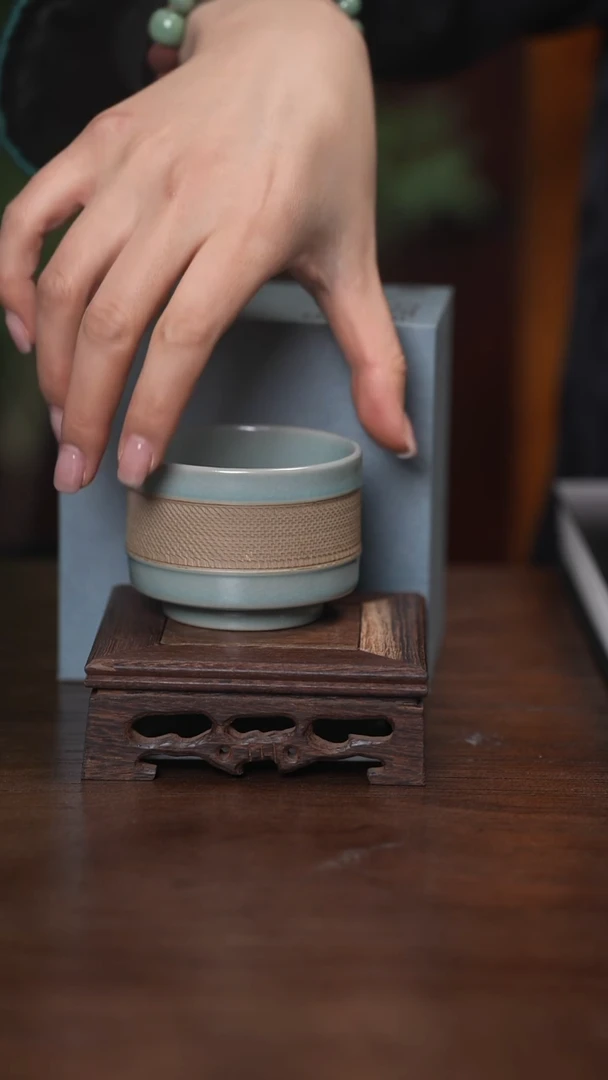 【闪购商品】清凉寺原产地仿古釉手工汝瓷直壁杯