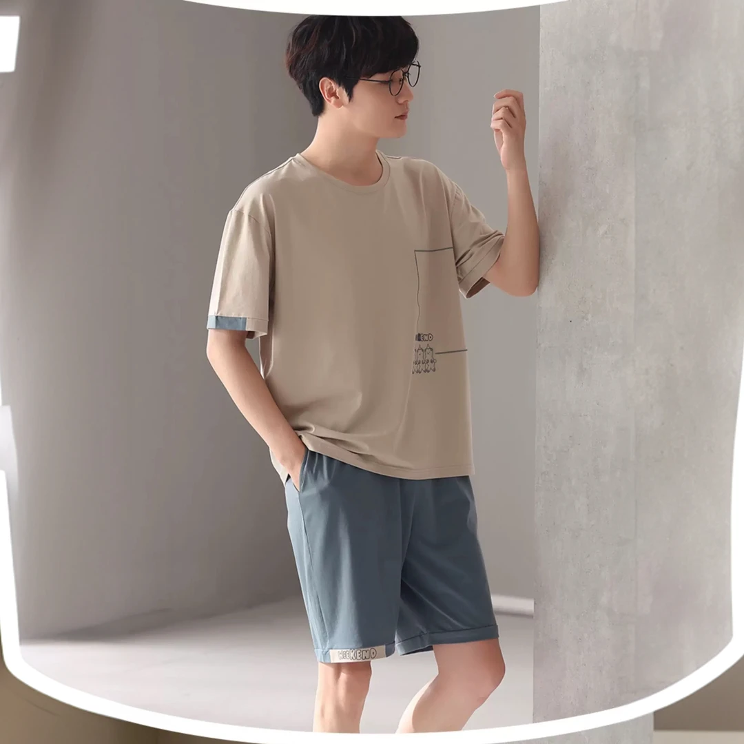 品牌剪标夏季男士（短袖短裤）柔软家居服可外穿爽棉