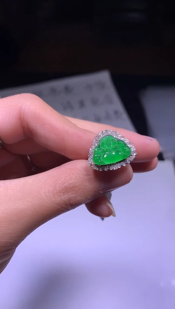 【闪购商品】翡翠戒指18K金镶嵌6009271/1993/多样性发/1件