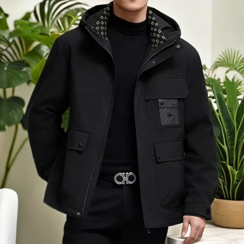 兔毛袖、羽绒加兔毛双层内胆工装款派克服