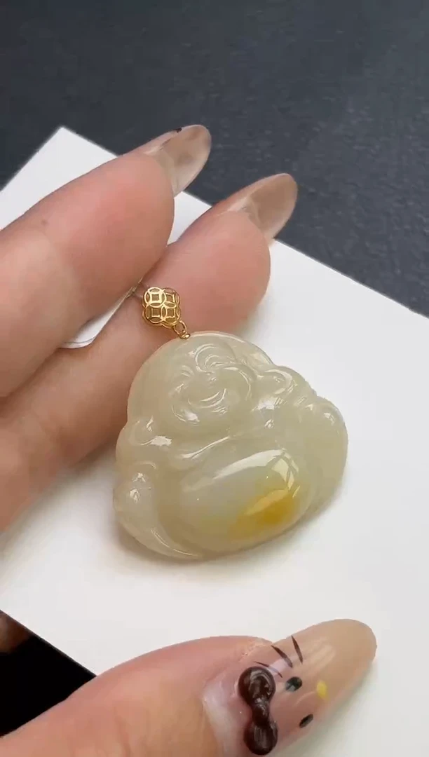 颈饰18K金镶嵌翡翠YM1139-9佛公
