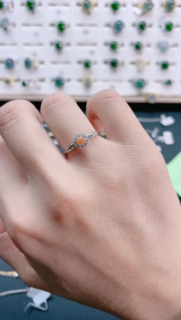 【闪购商品】翡翠戒指银S925镶嵌天然翡翠