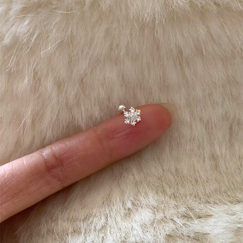 铜合金耳饰 超闪雪花耳钉女ins小众养耳洞可爱2025新款爆款高级感