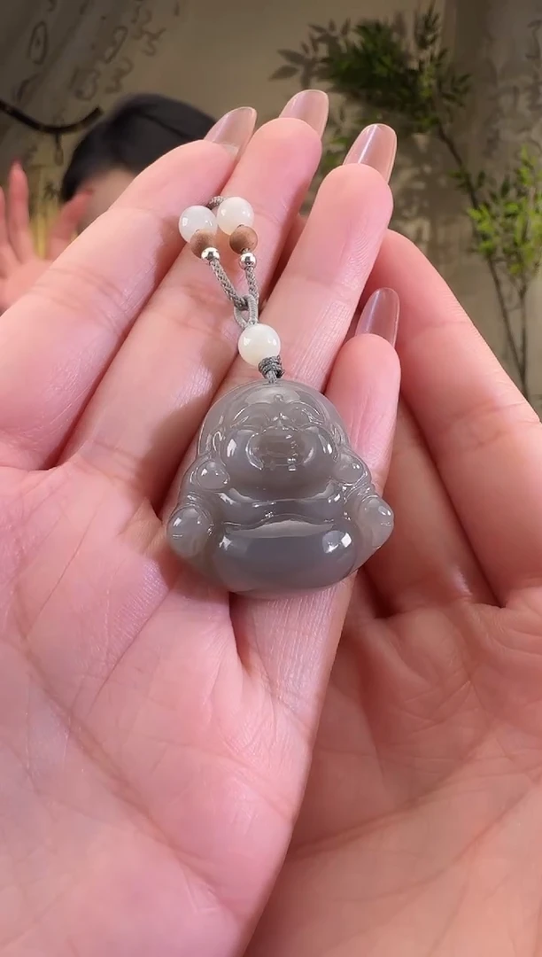 【闪购商品】和田玉颈饰未镶嵌30mm烟紫佛公