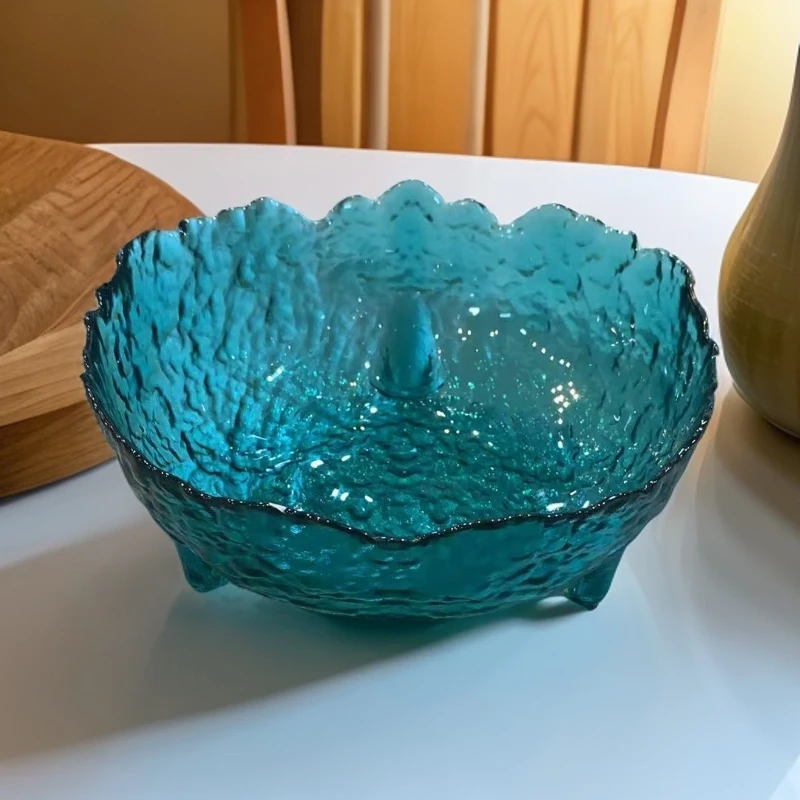 绿色三足沙拉碗轻奢家用现代三足碗