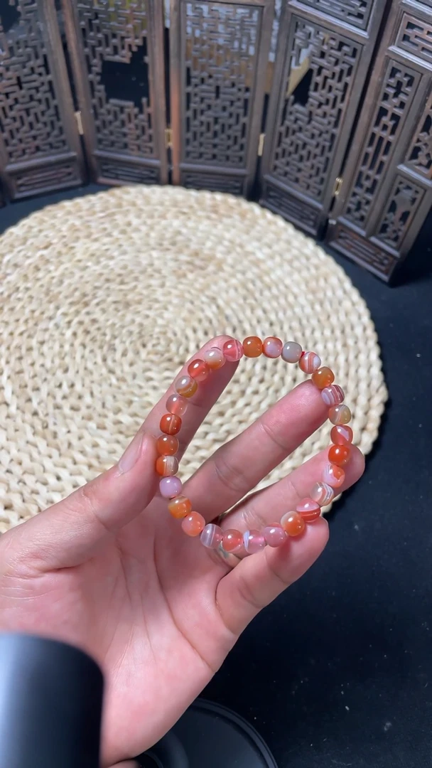 南红玛瑙手串未镶嵌多宝手串7+mm