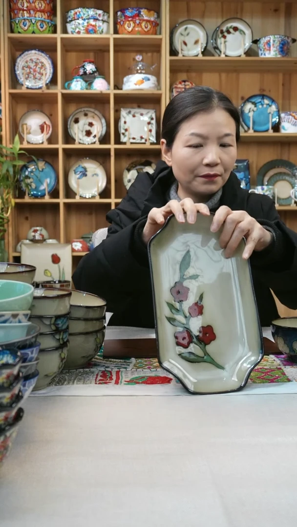 瓷片小可陶瓷一个鱼盘