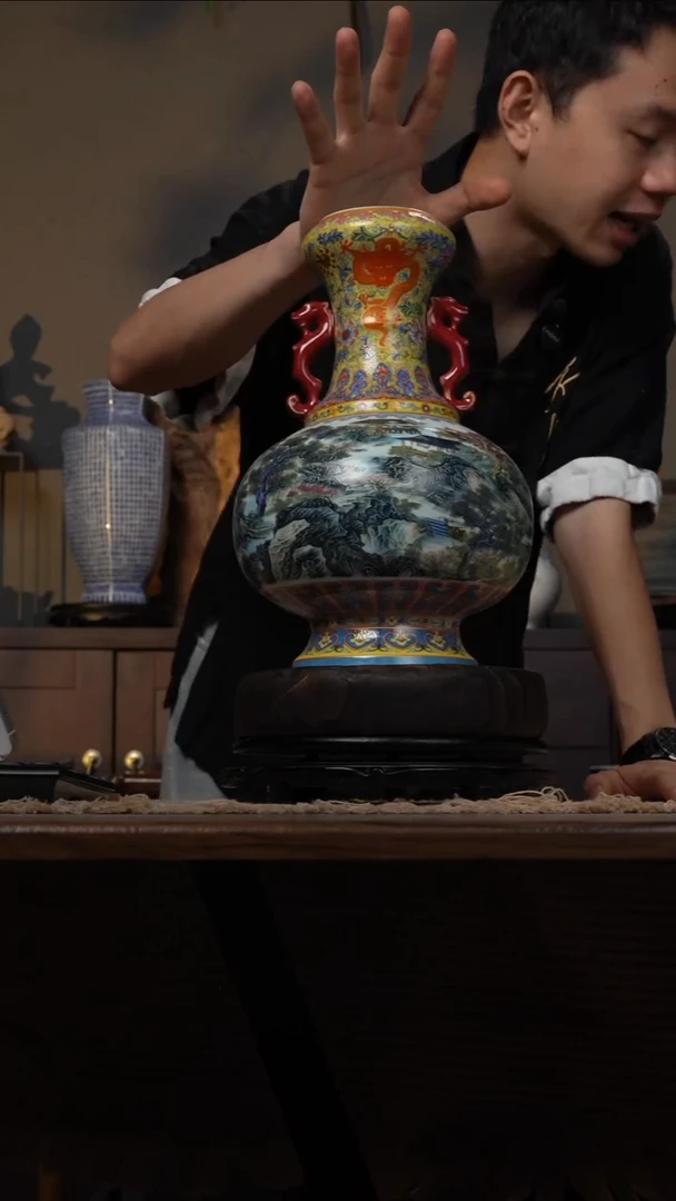 摆件WN问泥景德镇陶瓷花瓶摆件