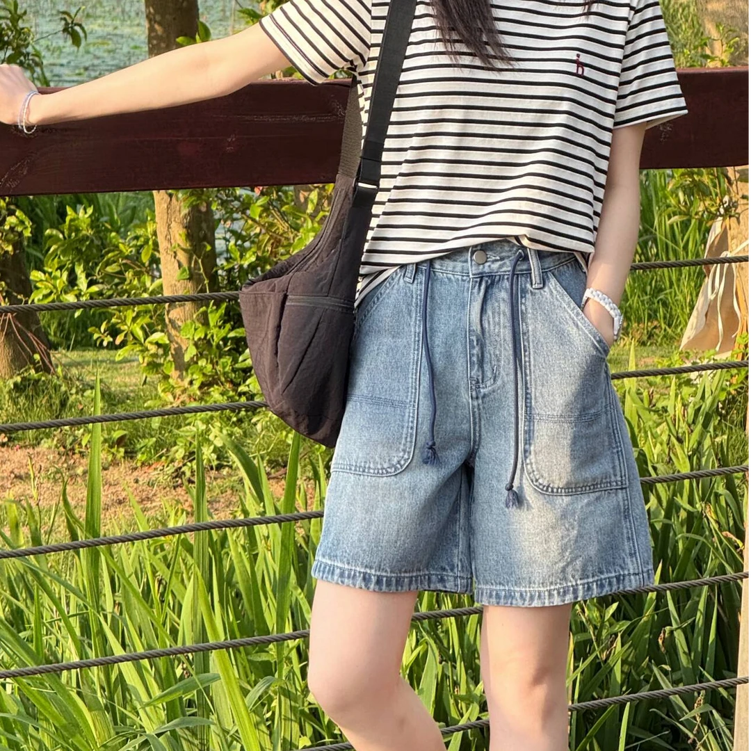 Y.M | 德拉裤 复古重工水洗 高质感韩系休闲牛仔裤77115