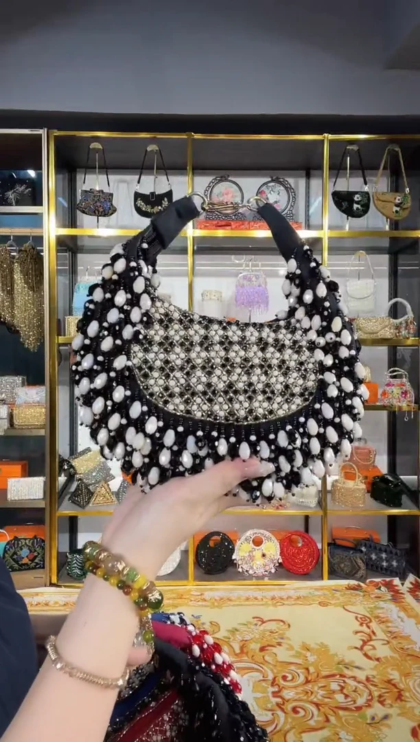 织物珠韵恒泽重工串珠手提包直播间女神专拍