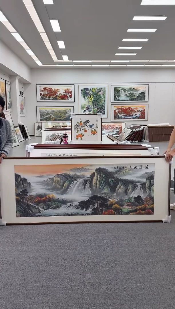 国画手绘现画195*70源远流长