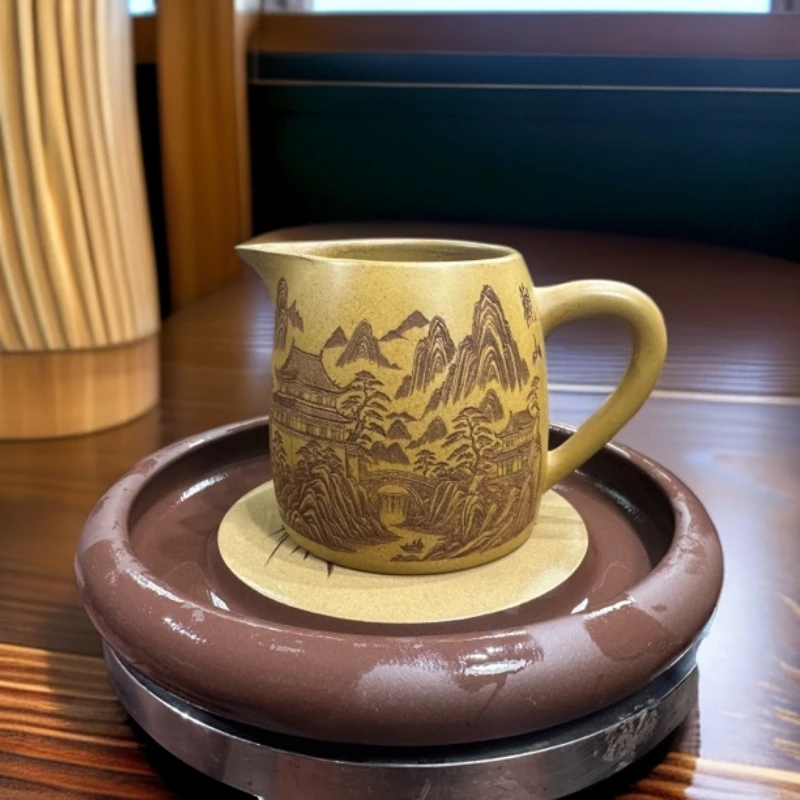 宜兴紫砂壶公道杯300毫升大容量纯手工公道杯茶具紫砂壶直播间