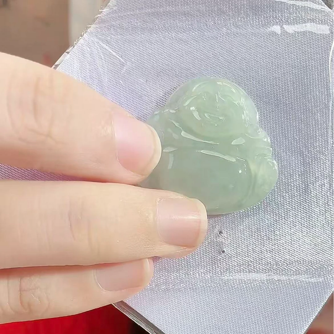 铭铭有你卡25-26mm 天然翡翠玉（A货）弥勒佛 冰种吊坠