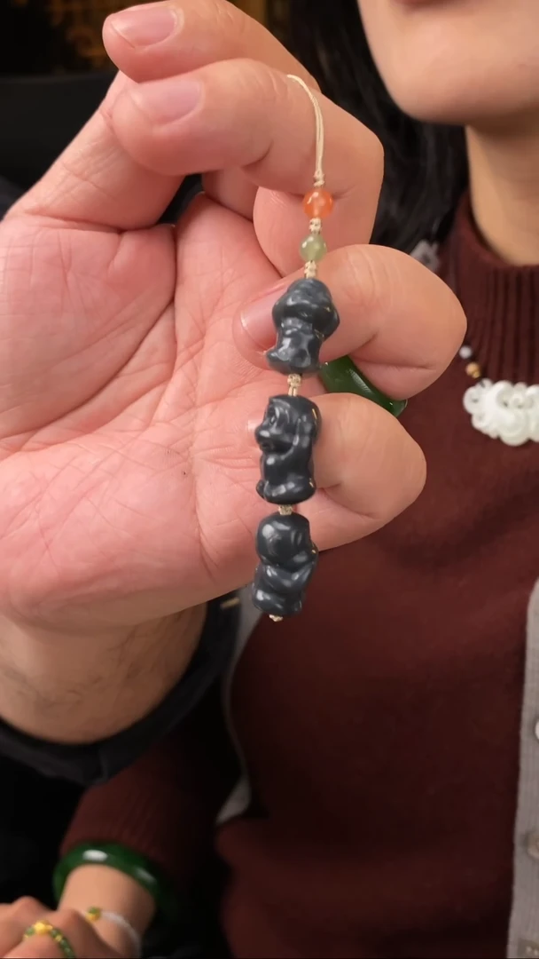 【闪购商品】和田玉挂件未镶嵌【玉道侠侣】新疆青花三不猴