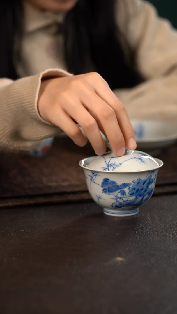 【闪购商品】杯聚澜堂竹报平安盖碗