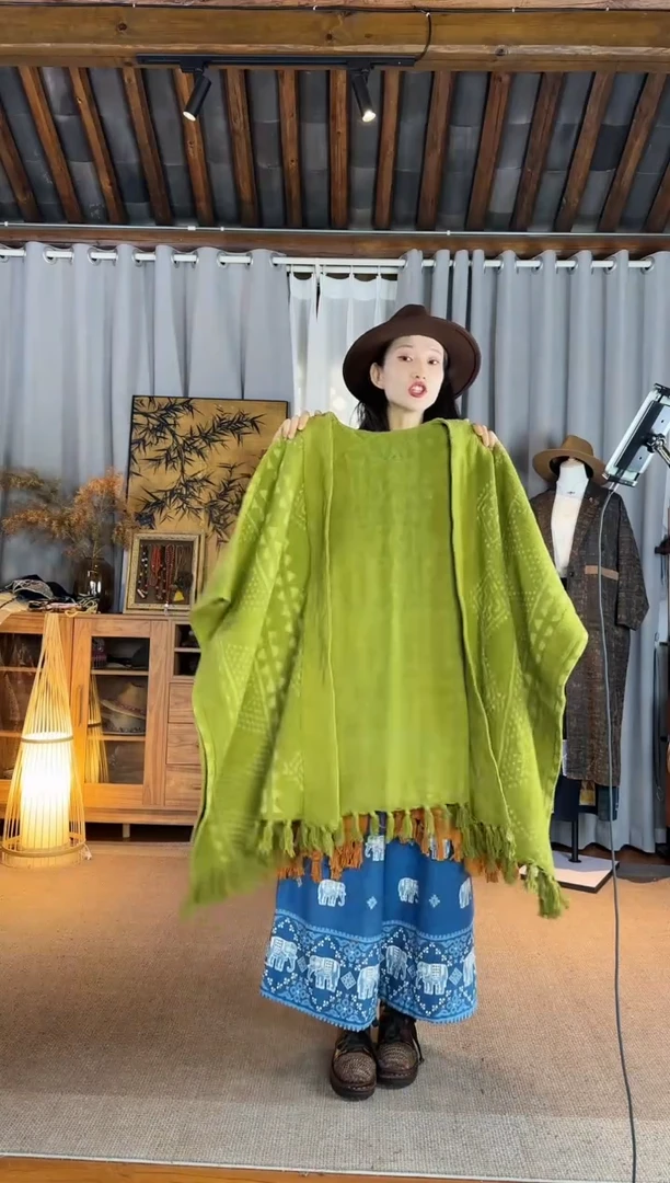 景****娘设计师款绿色大斗篷