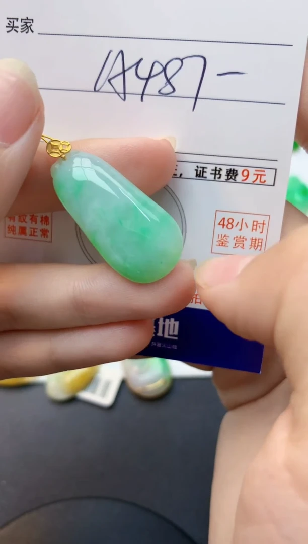 颈饰18K金镶嵌翡翠天然缅甸A货翡翠