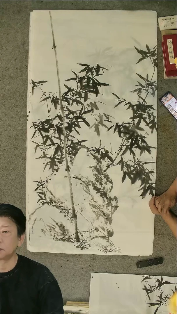 国画四尺整张  墨竹