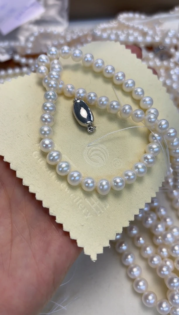 颈饰银S925镶嵌淡水珍珠6-7MM无核