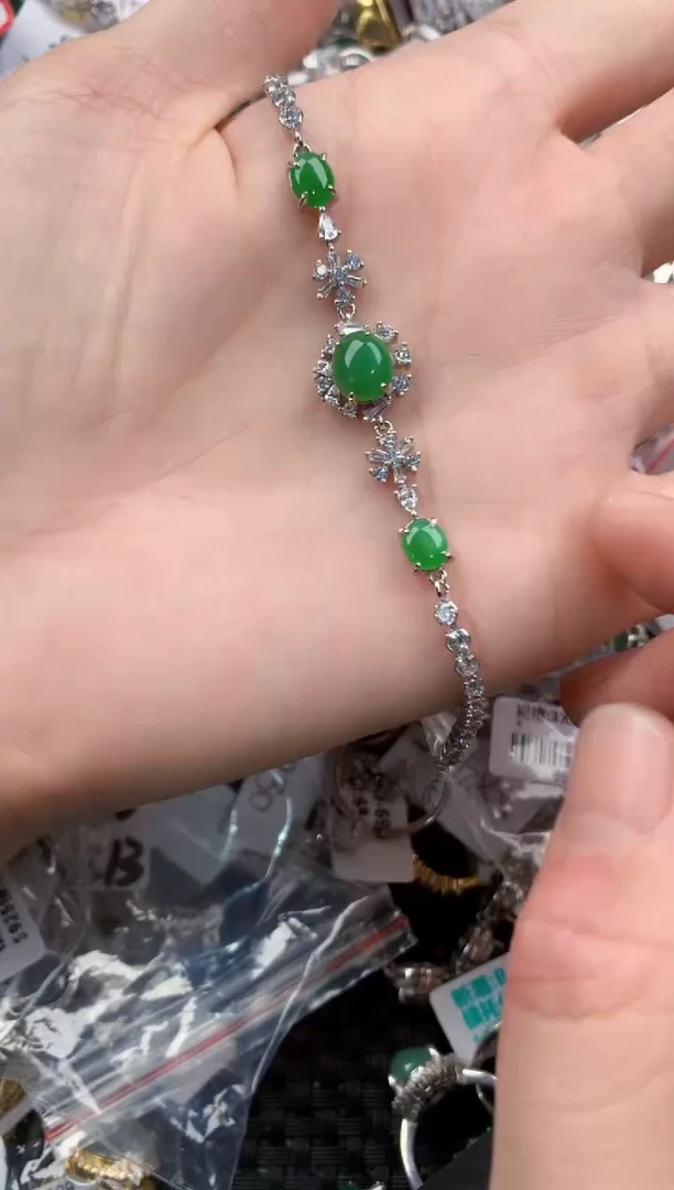 银S925镶嵌戒指翡翠222            5